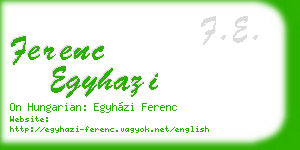 ferenc egyhazi business card